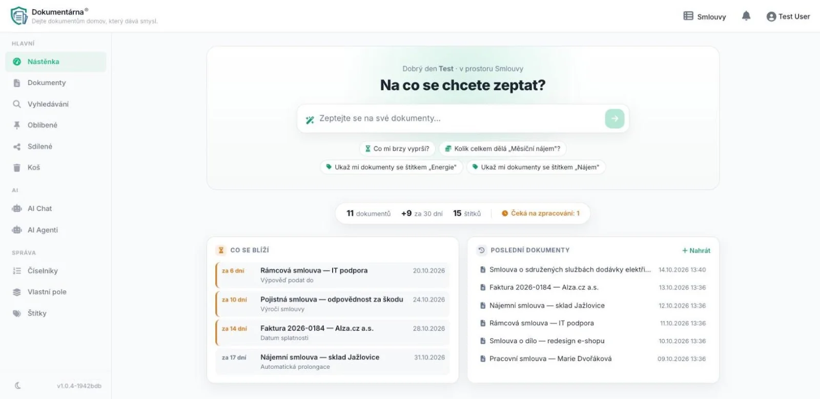 Dokumentarna dashboard